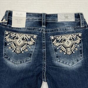 MISS ME JEANS MID RISE BOOT SLIM FIT 29x32 EMBROIDERED Y2K